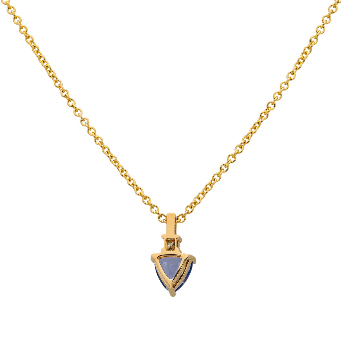 Peter Suchy 1.00 Carat Tanzanite Diamond Yellow Gold Pendant Necklace – image 3