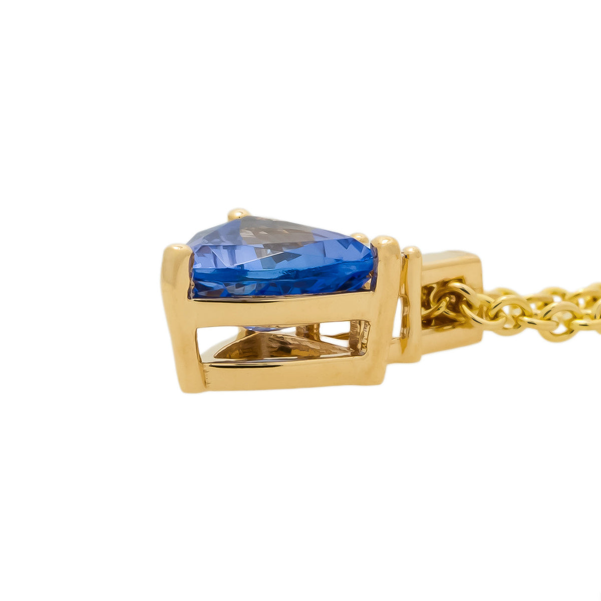 Peter Suchy 1.00 Carat Tanzanite Diamond Yellow Gold Pendant Necklace – image 4