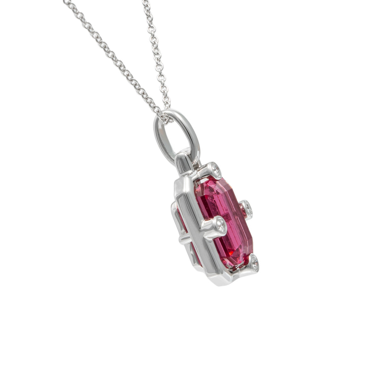 Peter Suchy 3.84 Carat Tourmaline Diamond White Gold Pendant Necklace – image 2
