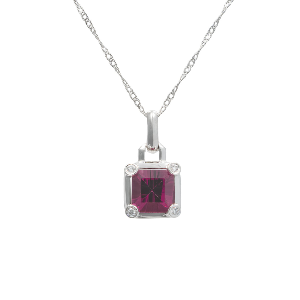 Peter Suchy 1.26 Carat Malawi Garnet Diamond White Gold Pendant Necklace