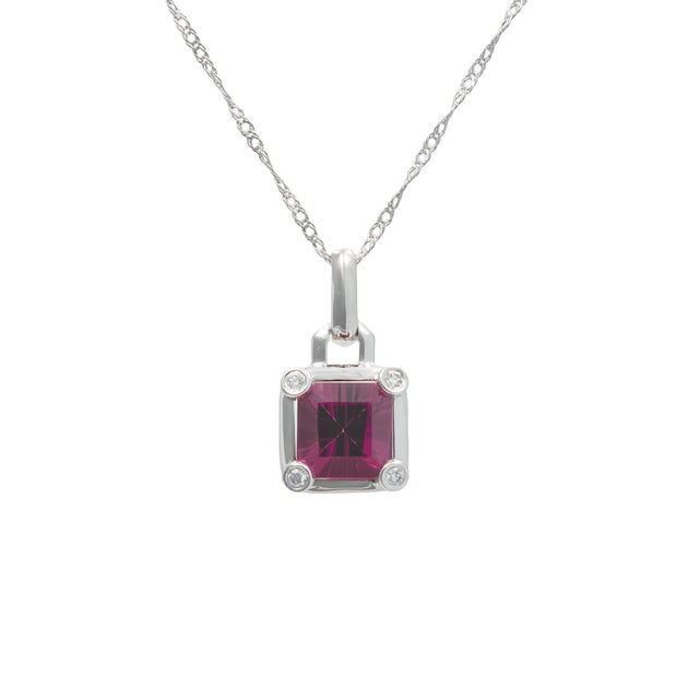 Peter Suchy 1.26 Carat Malawi Garnet Diamond White Gold Pendant Necklace