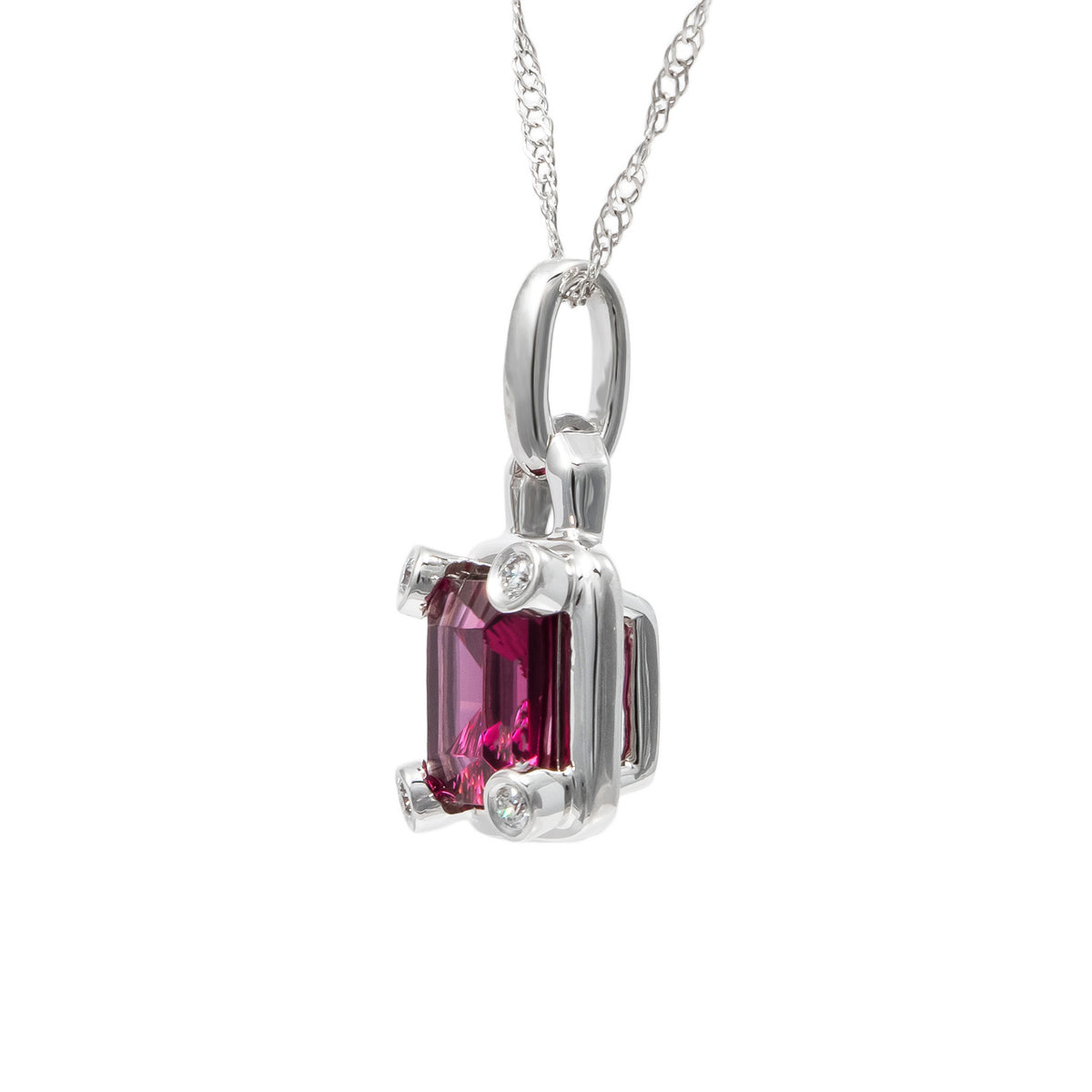 Peter Suchy 1.26 Carat Malawi Garnet Diamond White Gold Pendant Necklace – image 2