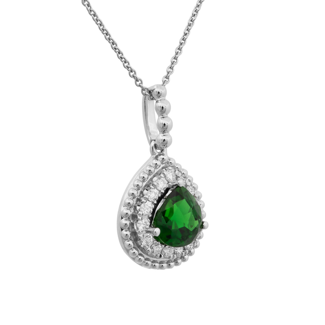 Peter Suchy Vivid.84 Carat Green Chrome Tourmaline Diamond Pendant Necklace – image 2