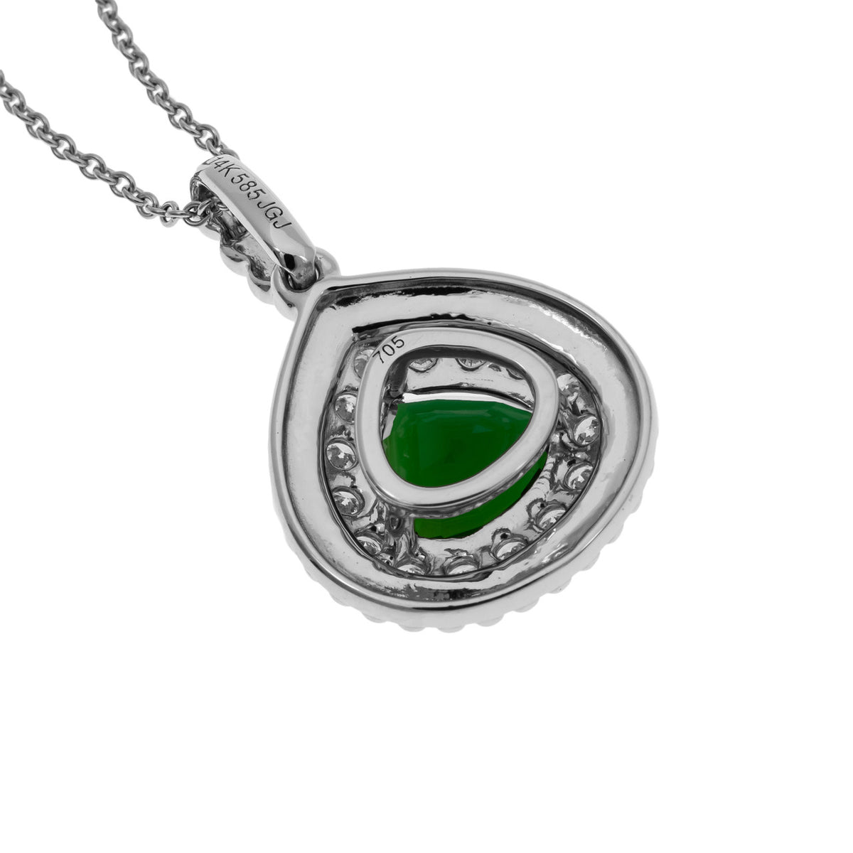 Peter Suchy Vivid.84 Carat Green Chrome Tourmaline Diamond Pendant Necklace – image 4