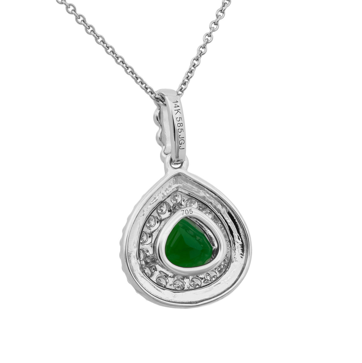 Peter Suchy Vivid.84 Carat Green Chrome Tourmaline Diamond Pendant Necklace – image 5