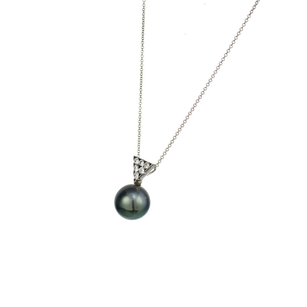 .20 Carat Diamond Pearl White Gold Pendant Necklace – image 3