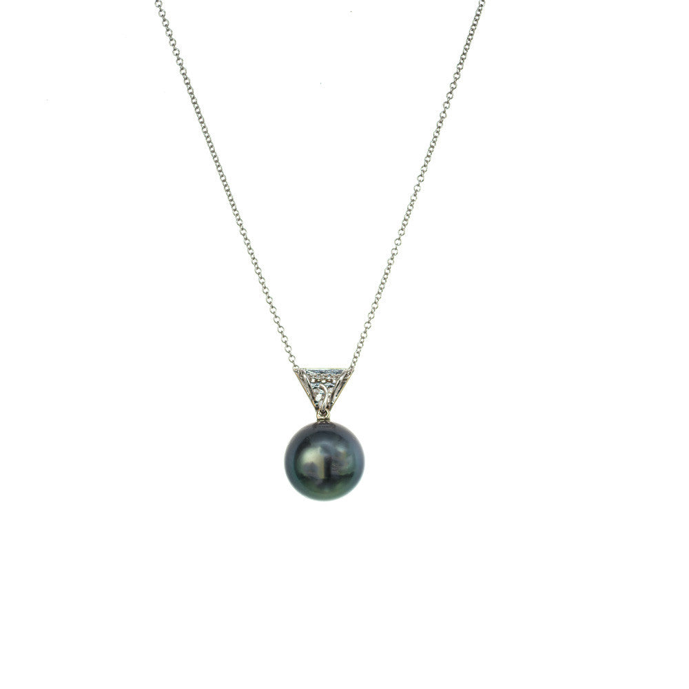 .20 Carat Diamond Pearl White Gold Pendant Necklace – image 4