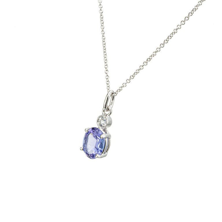 Peter Suchy 1.29 Carat Tanzanite Diamond White Gold Pendant Necklace – image 2