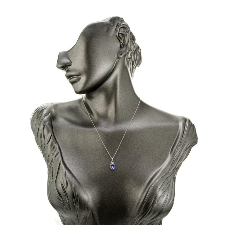 Peter Suchy 1.29 Carat Tanzanite Diamond White Gold Pendant Necklace – image 6