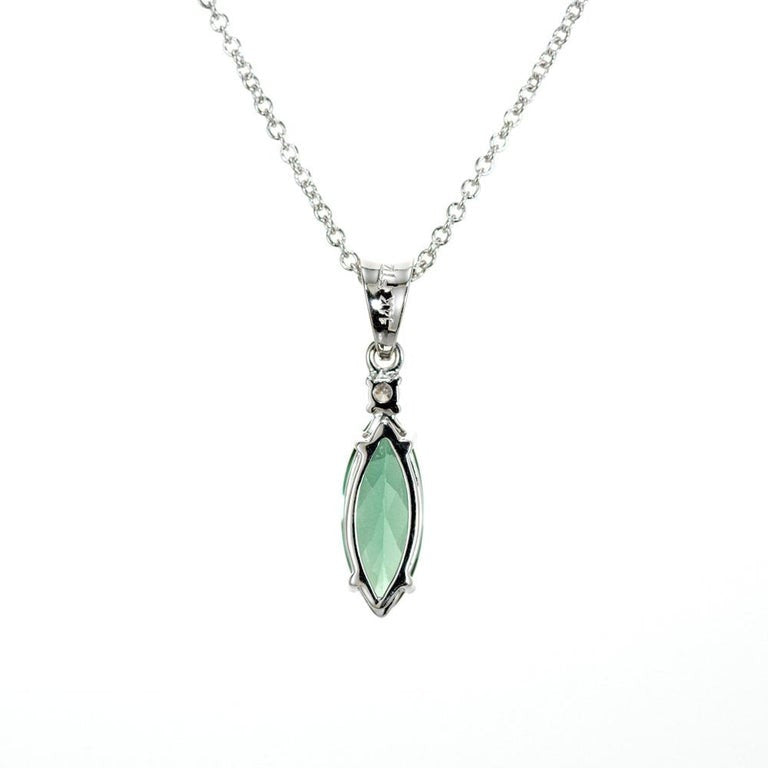 Peter Suchy 1.54 Carat Green Tourmaline Diamond White Gold Pendant Necklace – image 5