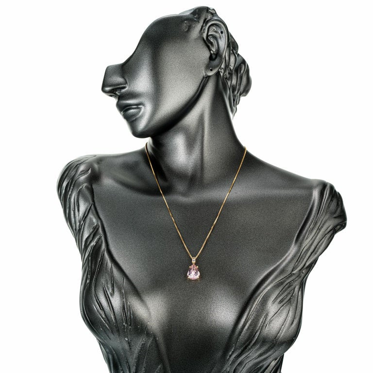 Peter Suchy 3.93 Carat Tourmaline Diamond Yellow Gold Pendant Necklace – image 6