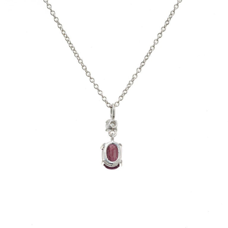Peter Suchy GIA Certified .76 Ruby Diamond White Gold Pendant Necklace – image 3