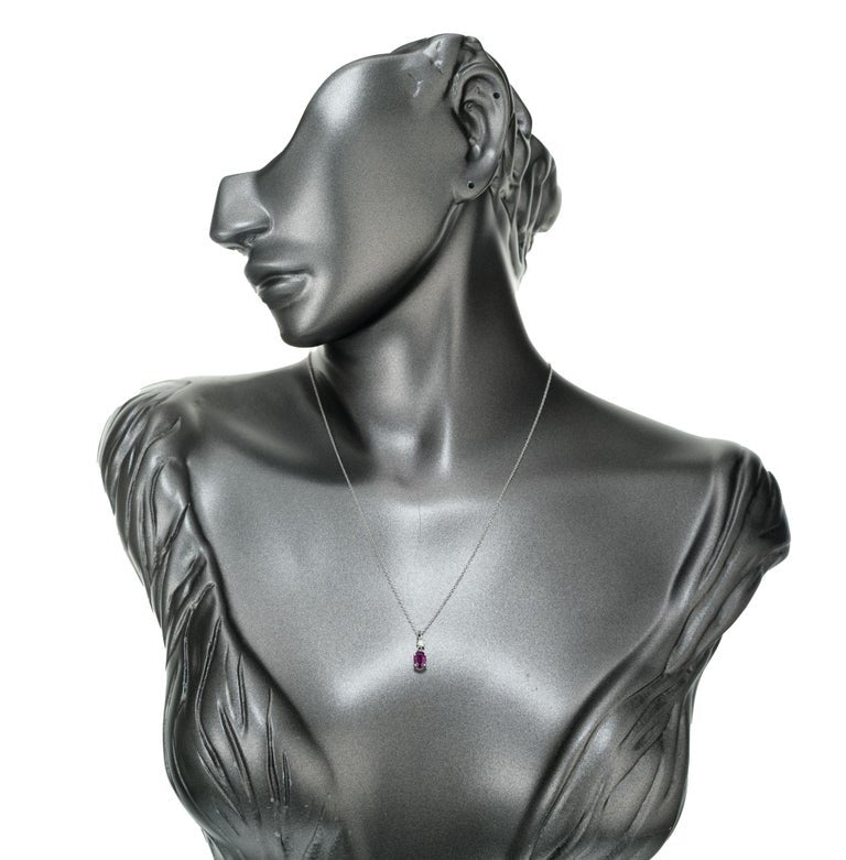 Peter Suchy GIA Certified .76 Ruby Diamond White Gold Pendant Necklace – image 6
