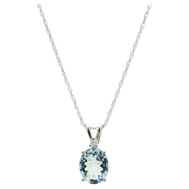 Peter Suchy 2.25 Carat Aquamarine Diamond White Gold Pendant Necklace