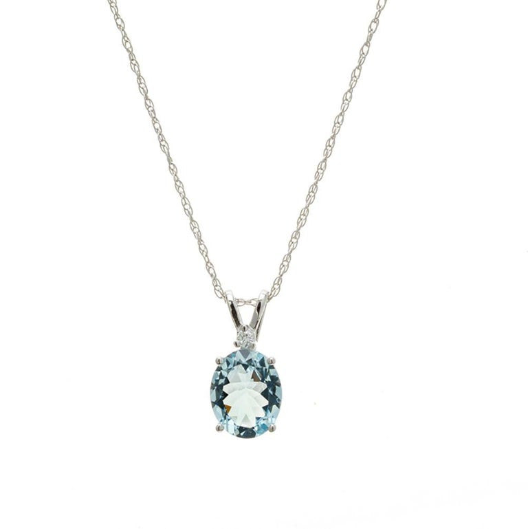 Peter Suchy 2.25 Carat Aquamarine Diamond White Gold Pendant Necklace – image 2