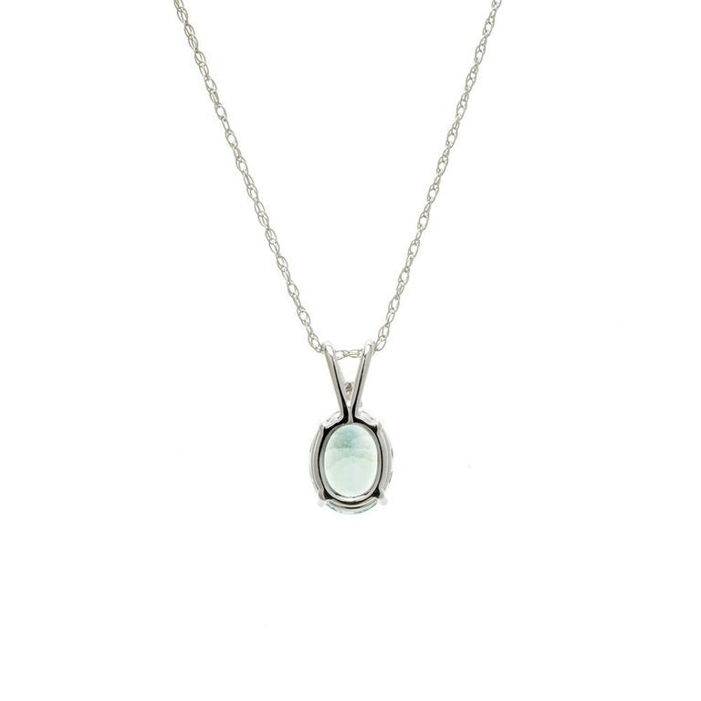 Peter Suchy 2.25 Carat Aquamarine Diamond White Gold Pendant Necklace – image 4