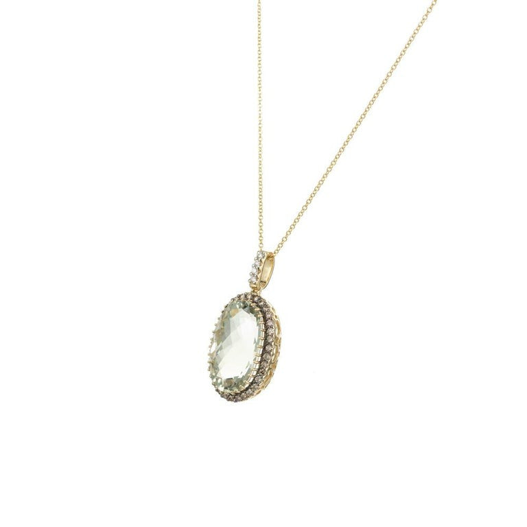 Le Vian 10.6 Carat Prasiolite Brown Diamond Yellow Gold Pendant – image 3