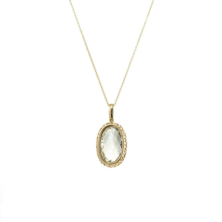 Le Vian 10.6 Carat Prasiolite Brown Diamond Yellow Gold Pendant – image 4