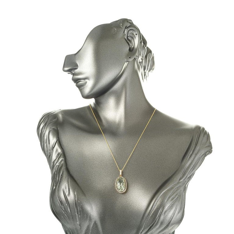 Le Vian 10.6 Carat Prasiolite Brown Diamond Yellow Gold Pendant – image 6