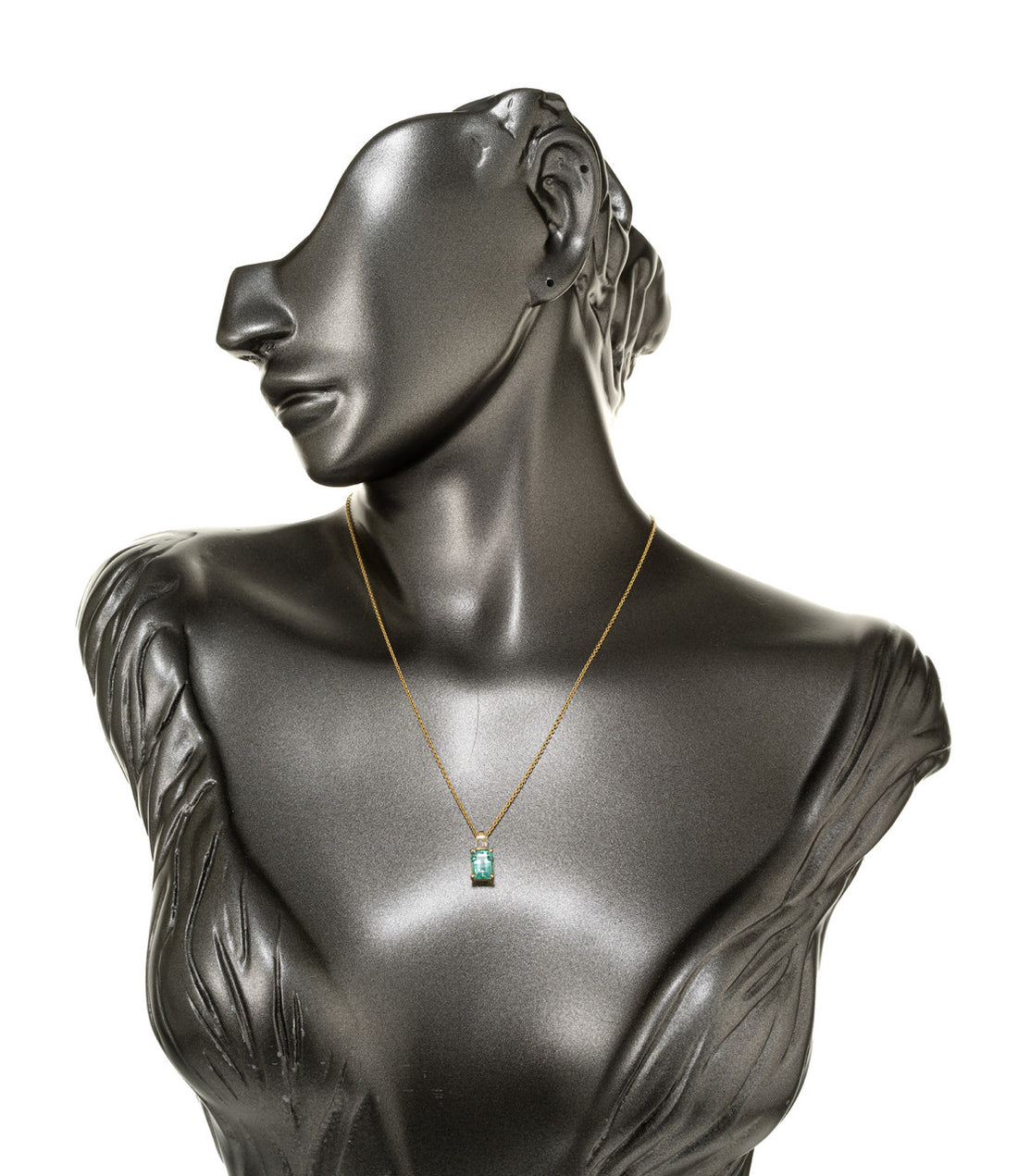 Peter Suchy GIA Certified 1.89 Carat Emerald Diamond Yellow Gold Pendant – image 7