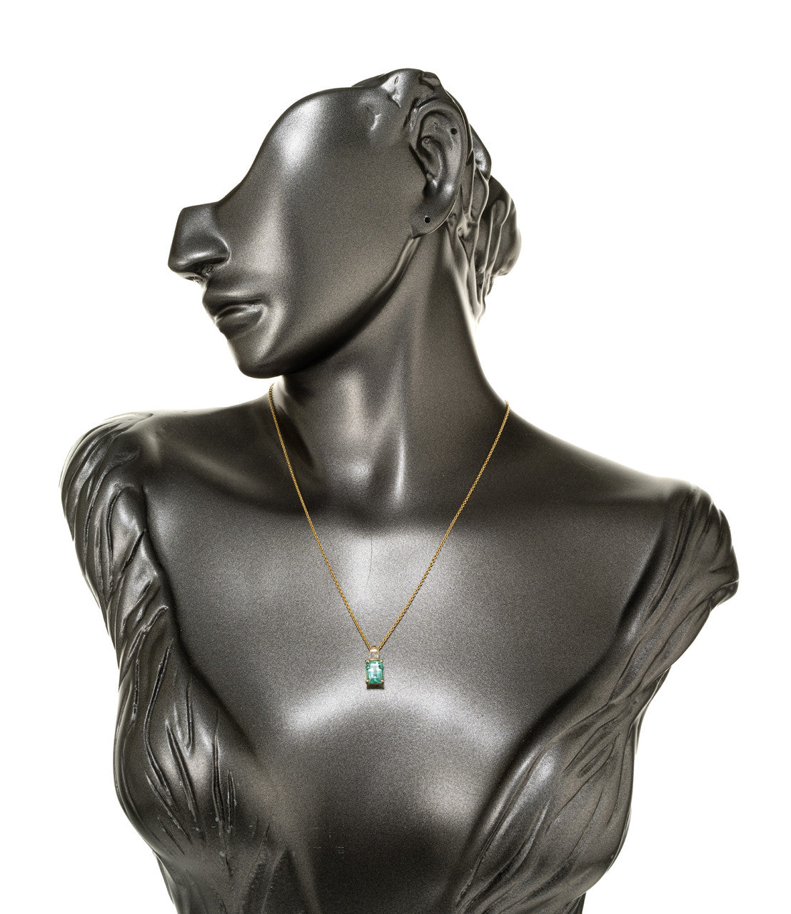Peter Suchy GIA Certified 1.89 Carat Emerald Diamond Yellow Gold Pendant – image 7