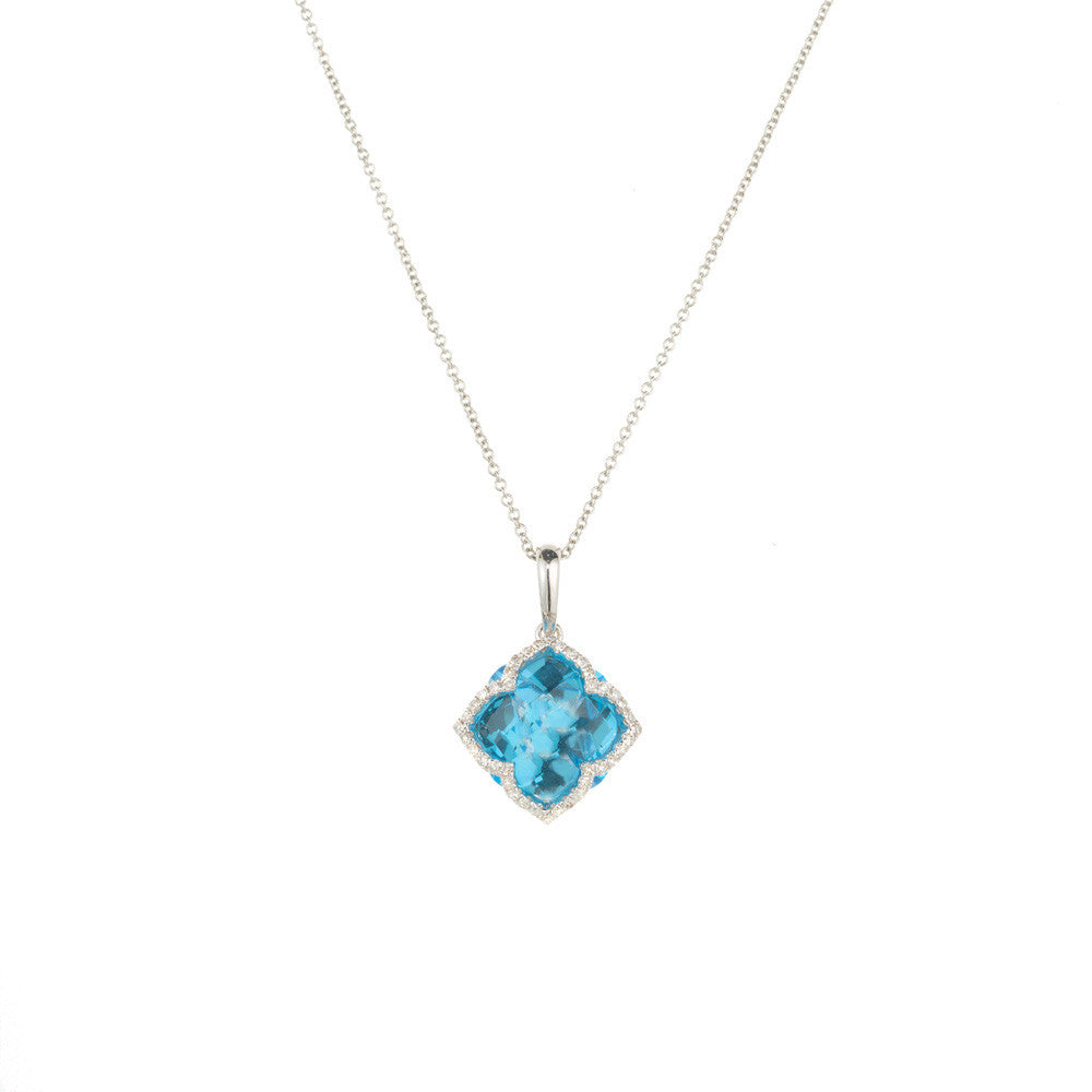 6.00 Carat Topaz Diamond White Gold Pendant Necklace – image 2
