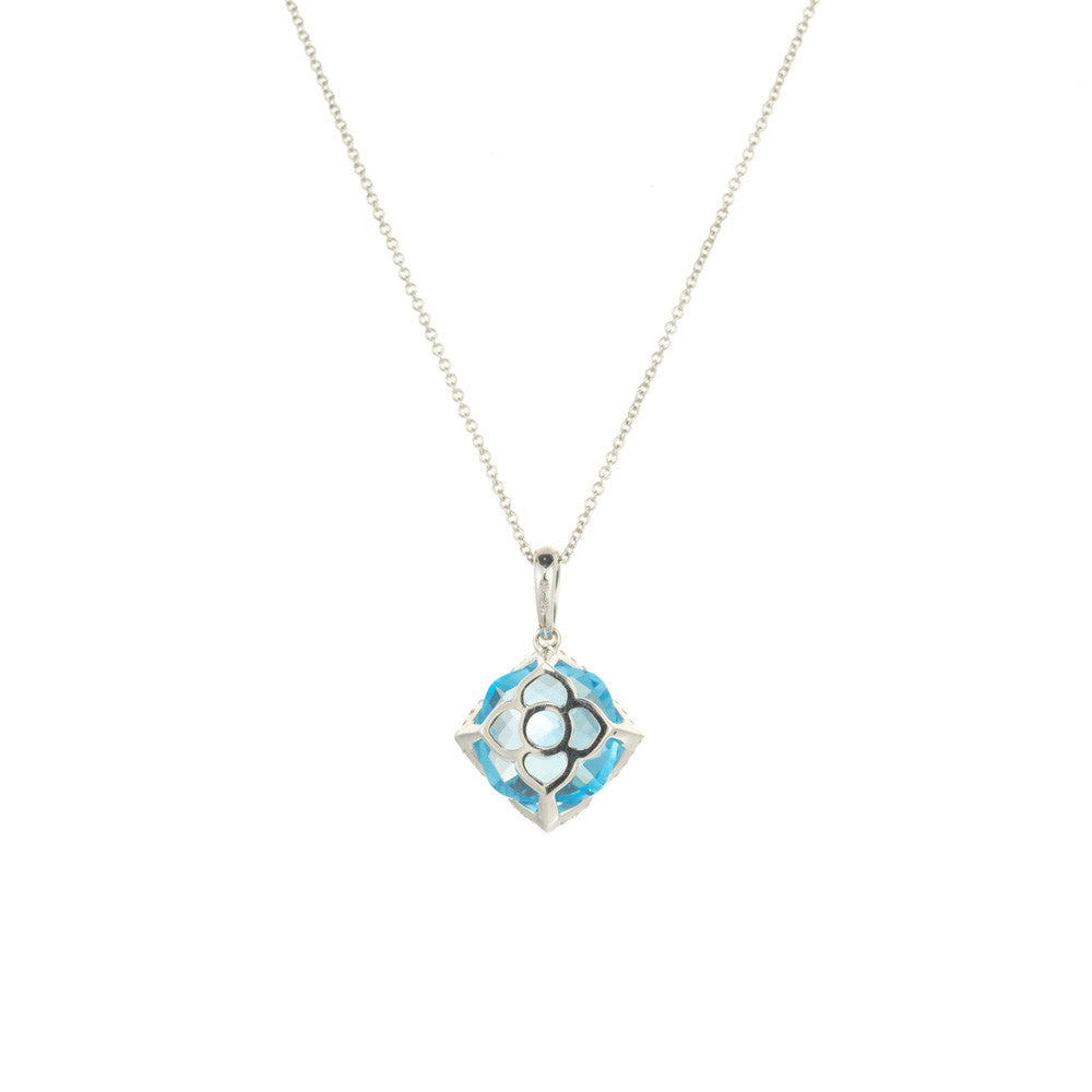 6.00 Carat Topaz Diamond White Gold Pendant Necklace – image 4