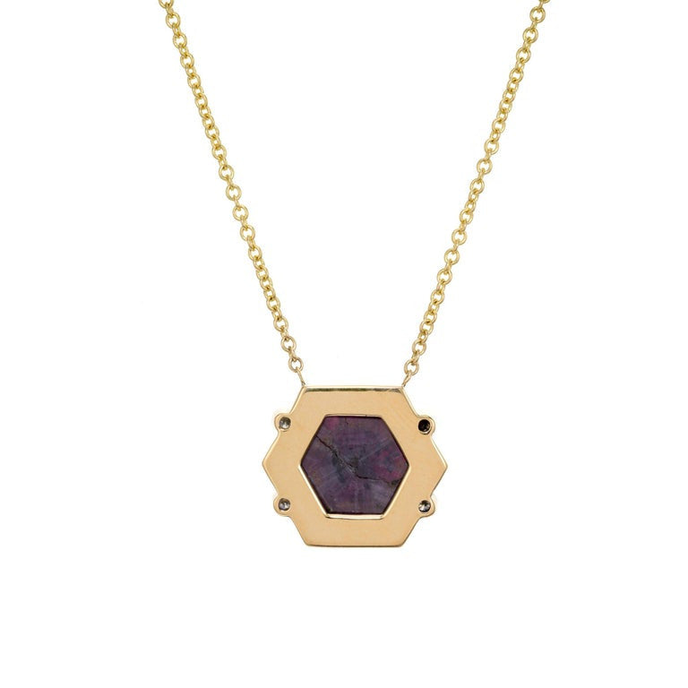 Peter Suchy GIA Certified 11.71 Carat Ruby Diamond Yellow Gold Pendant Necklace – image 5