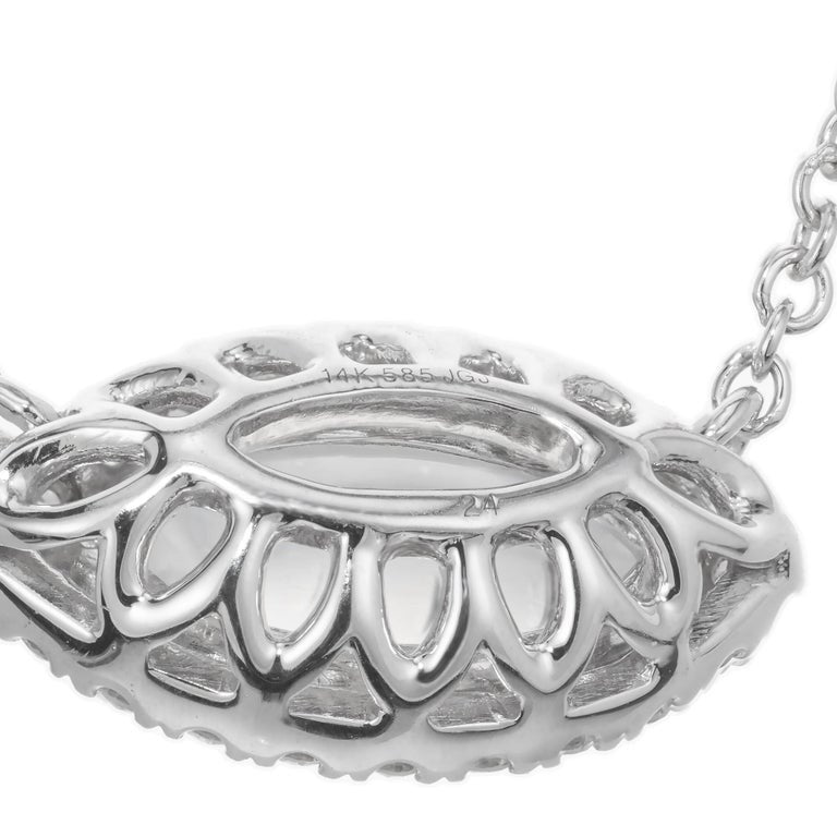 Peter Suchy 1.43 Carat Marquise Moonstone Diamond Halo Pendant Necklace – image 3