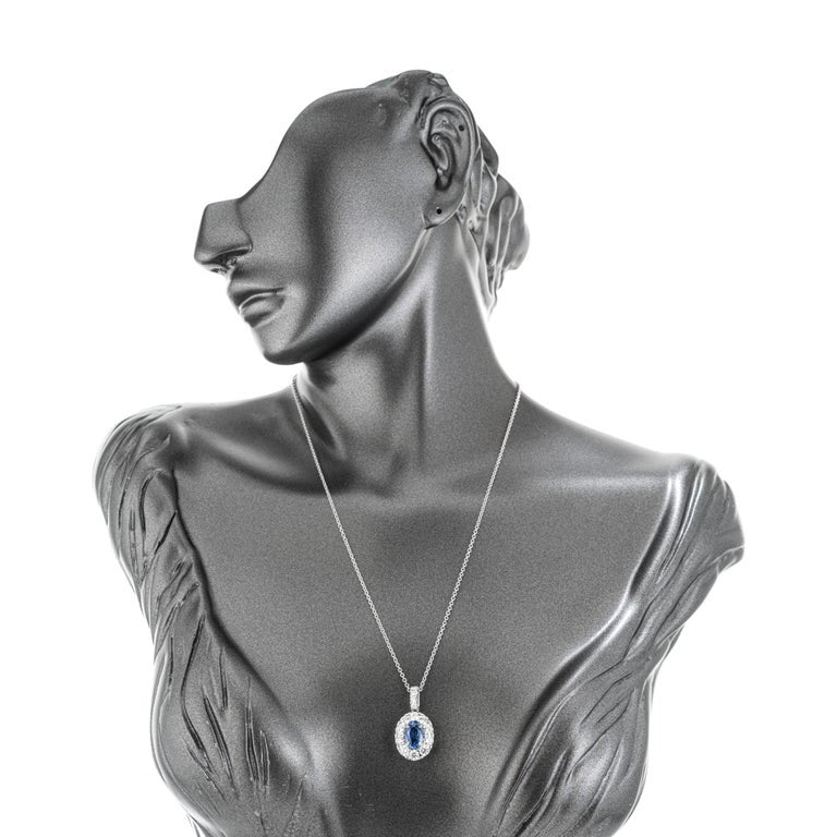 Peter Suchy GIA Certified 3.04 Carat Sapphire Diamond Gold Pendant Necklace – image 7