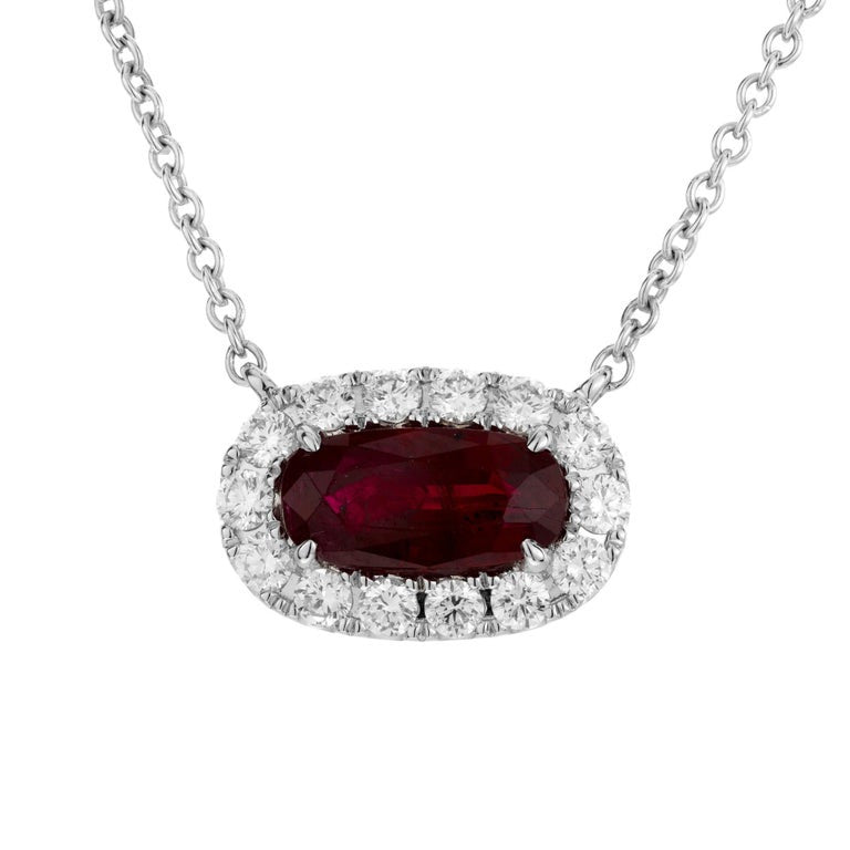 Peter Suchy GIA Certified 1.35 Carat Ruby Diamond Pendant Necklace – image 2