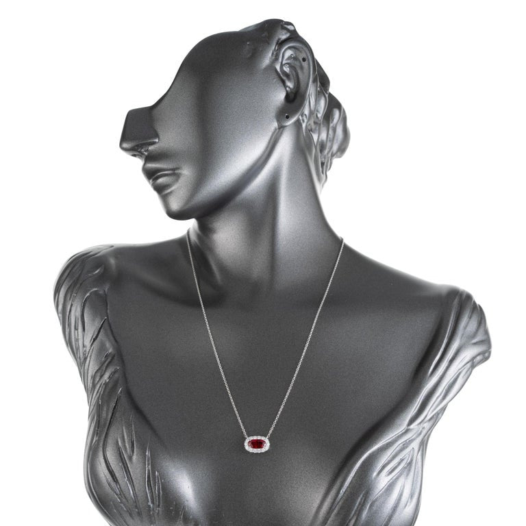 Peter Suchy GIA Certified 1.35 Carat Ruby Diamond Pendant Necklace – image 7