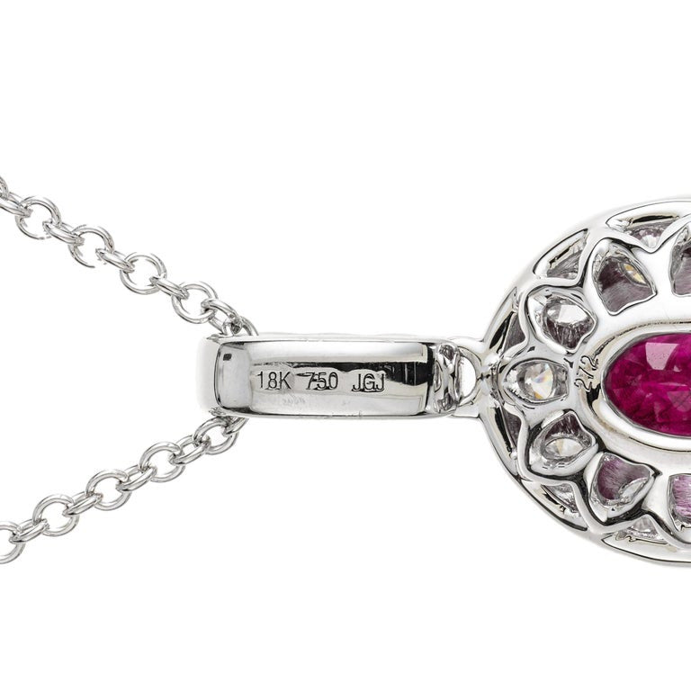 Peter Suchy GIA Certified 1.32 Carat Ruby Diamond White Gold Pendant Necklace – image 6