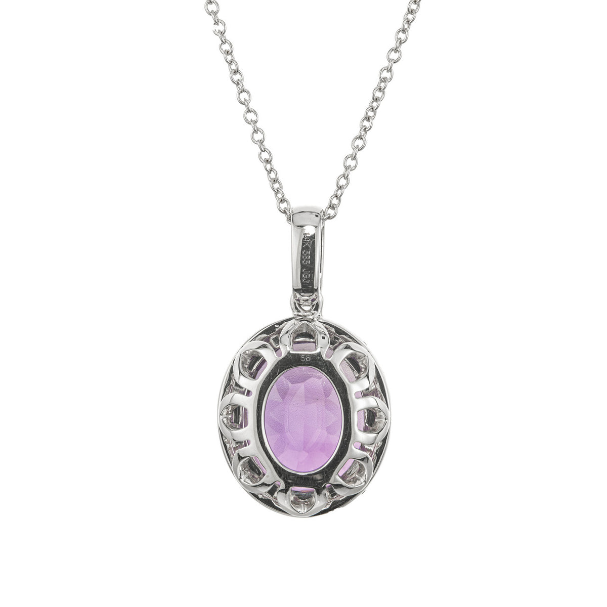 Peter Suchy 4.54 Carat Amethyst Diamond White Gold Pendant Necklace – image 4