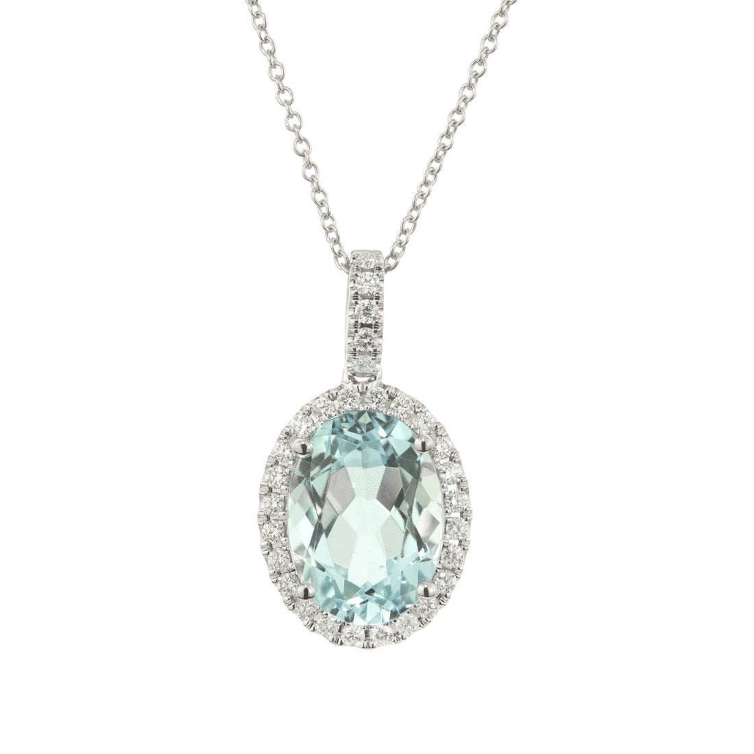 Peter Suchy 3.51 Carat Aquamarine Diamond White Gold Pendant – image 2