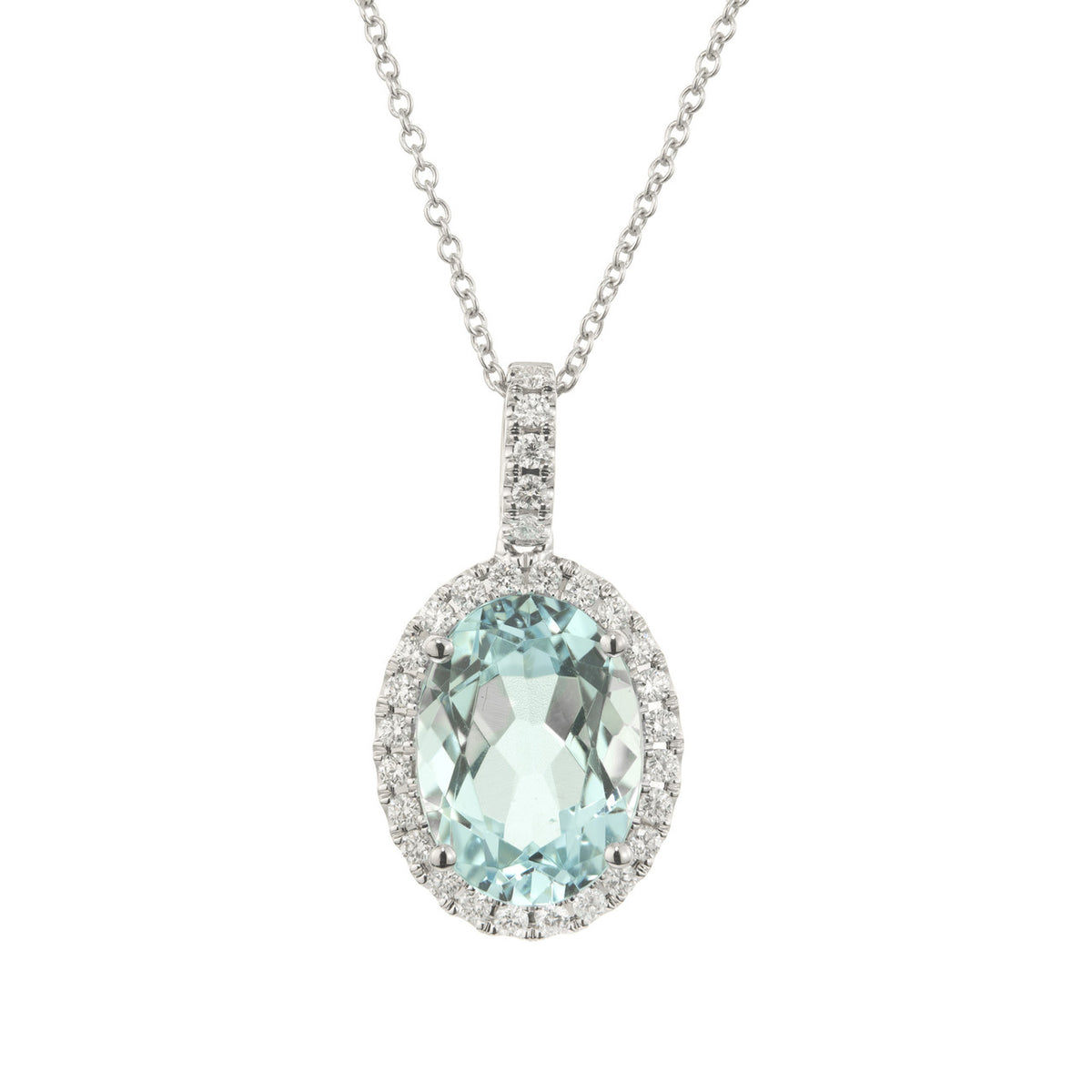 Peter Suchy 3.51 Carat Aquamarine Diamond White Gold Pendant – image 2
