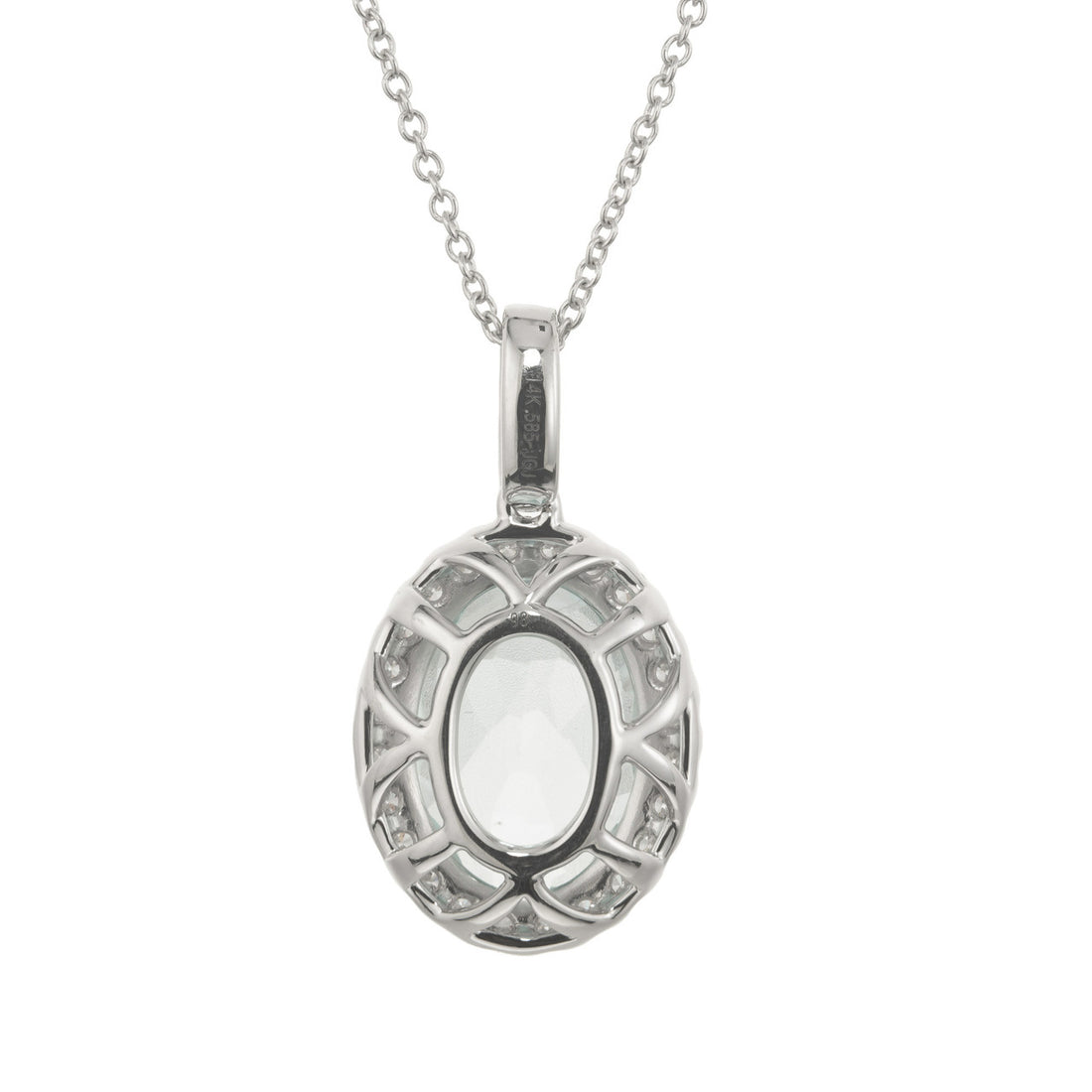 Peter Suchy 3.51 Carat Aquamarine Diamond White Gold Pendant – image 4