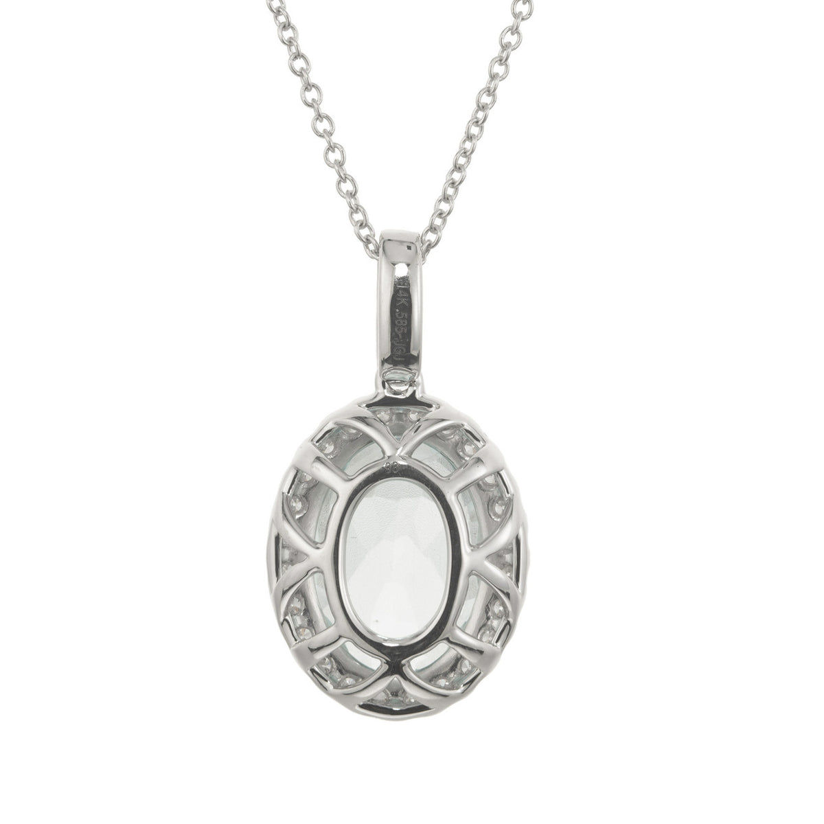 Peter Suchy 3.51 Carat Aquamarine Diamond White Gold Pendant – image 4