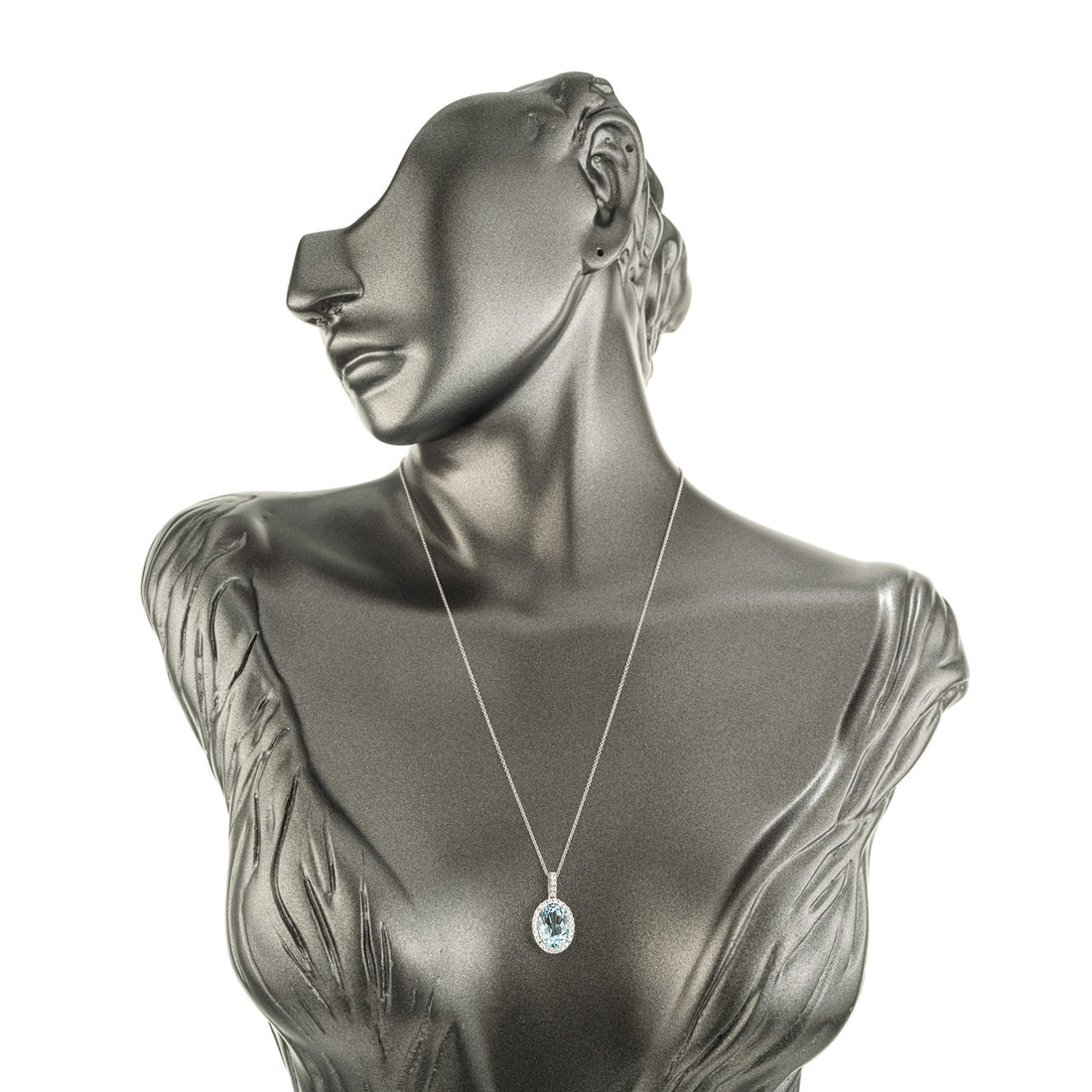 Peter Suchy 3.51 Carat Aquamarine Diamond White Gold Pendant – image 7