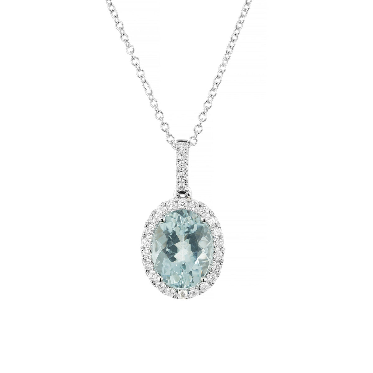 Peter Suchy 1.63 Carat Aquamarine Diamond White Gold Pendant Necklace – image 2