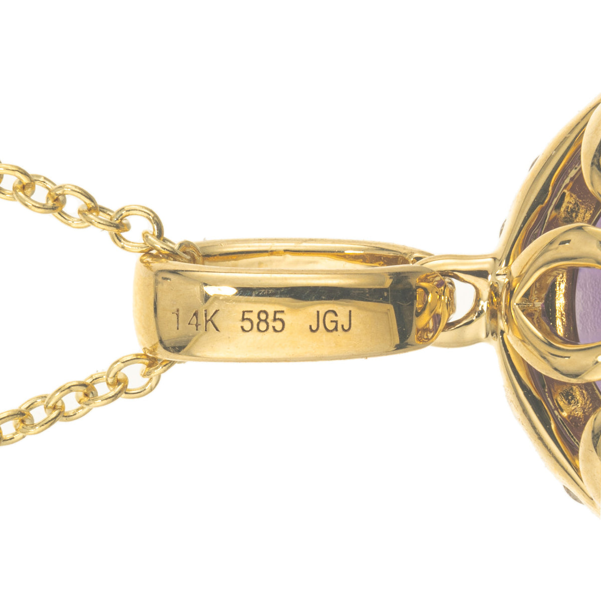 Peter Suchy 4.48 Carat Amehtyst Diamond Yellow Gold Pendant Necklace – image 5