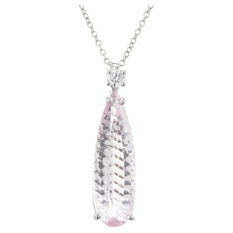 Peter Suchy 6.56 Carat Tourmaline Diamond Platinum Pendant Necklace