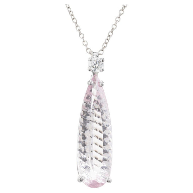 Peter Suchy 6.56 Carat Tourmaline Diamond Platinum Pendant Necklace