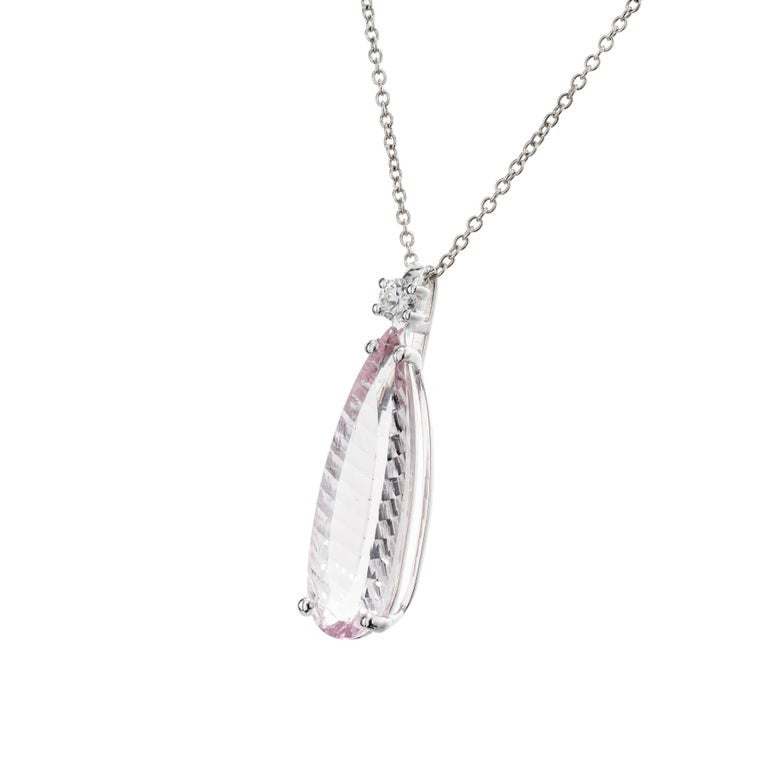 Peter Suchy 6.56 Carat Tourmaline Diamond Platinum Pendant Necklace – image 2