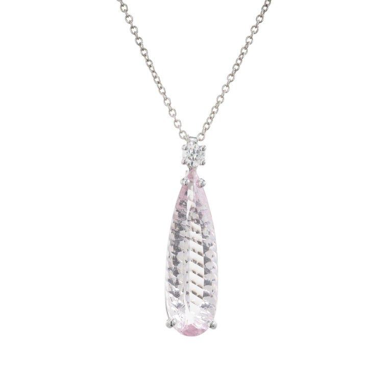 Peter Suchy 6.56 Carat Tourmaline Diamond Platinum Pendant Necklace – image 3