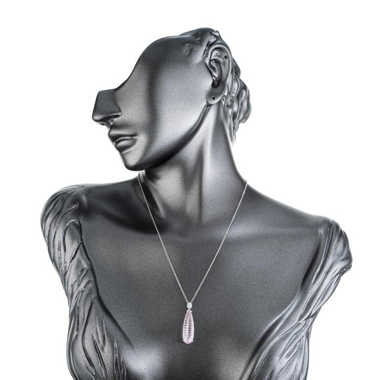 Peter Suchy 6.56 Carat Tourmaline Diamond Platinum Pendant Necklace – image 4