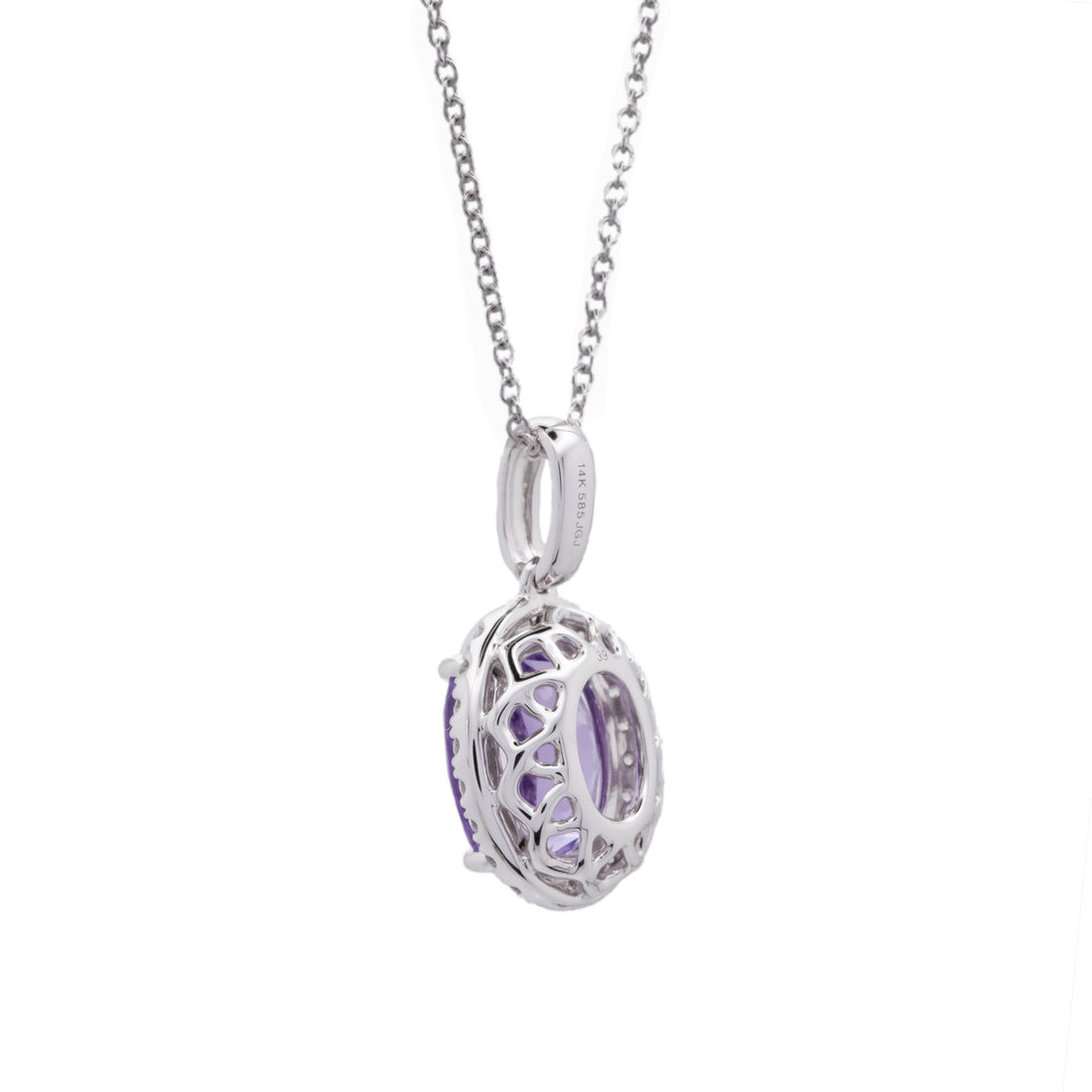 Peter Suchy 4.80 Carat Amethyst Diamond White Gold Pendant Necklace – image 3