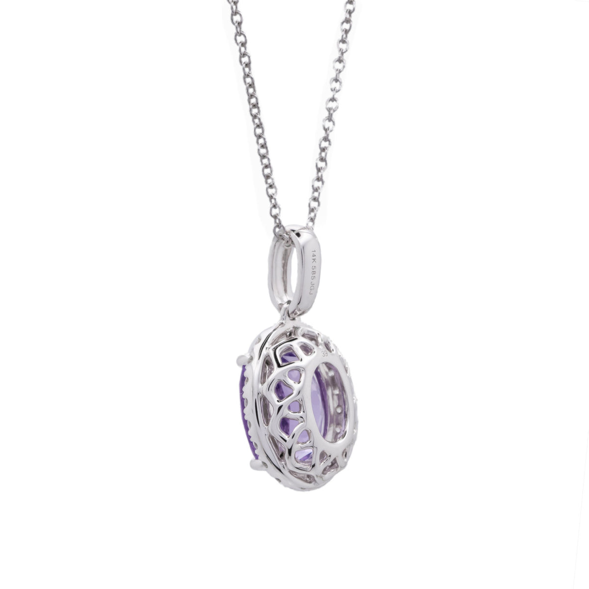 Peter Suchy 4.80 Carat Amethyst Diamond White Gold Pendant Necklace – image 3