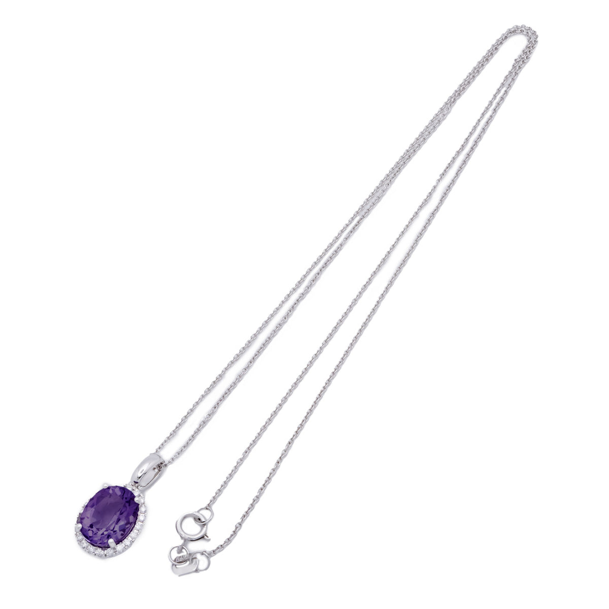 Peter Suchy 4.80 Carat Amethyst Diamond White Gold Pendant Necklace – image 5