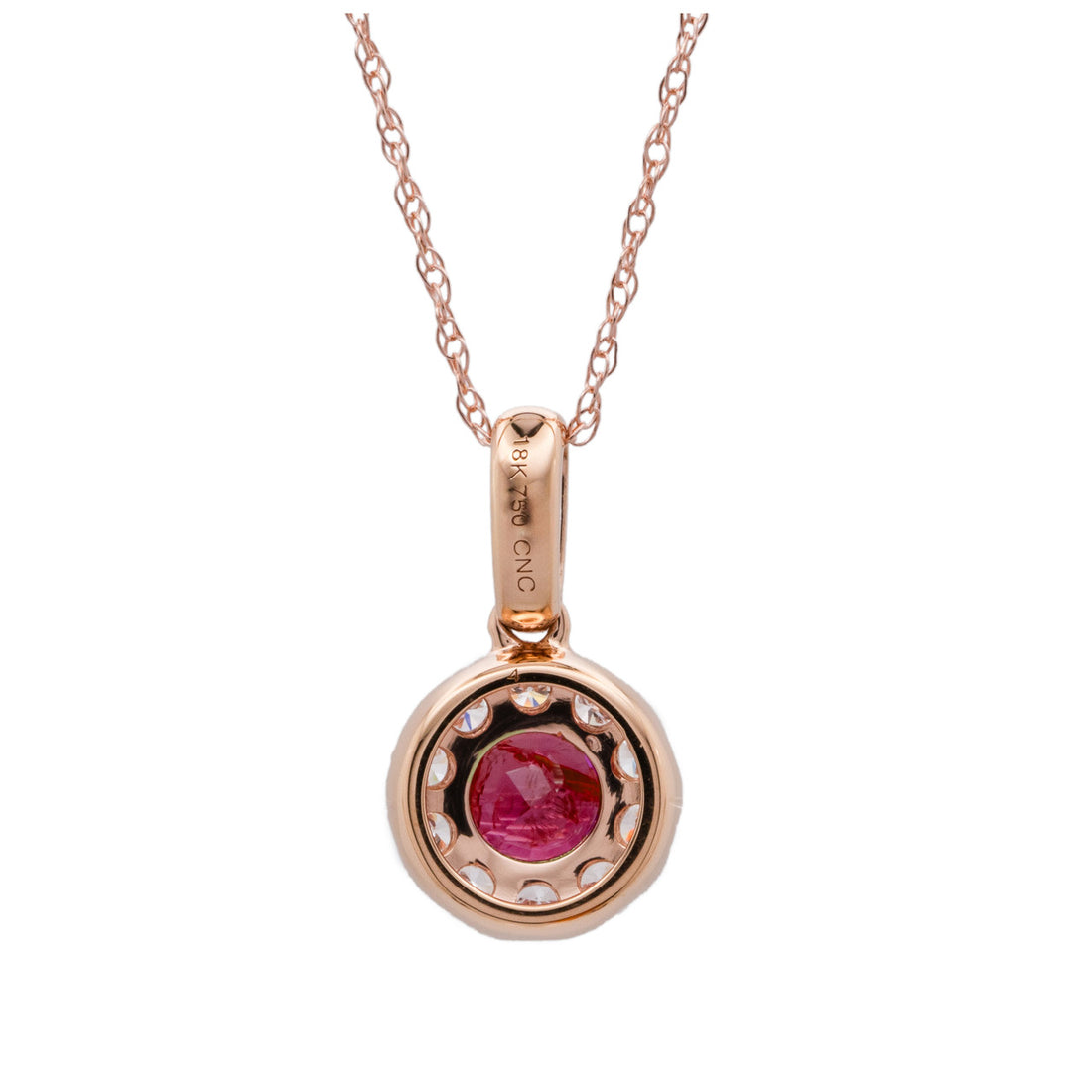 Peter Suchy .46 Carat Ruby Diamond Rose Gold Pendant Necklace – image 3